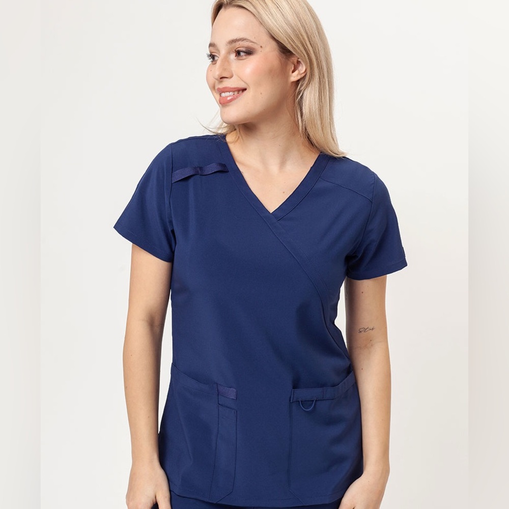 DICKIES Women’s Medium EDS ESSENTIALS MOCK SCRUB TOP NAVY